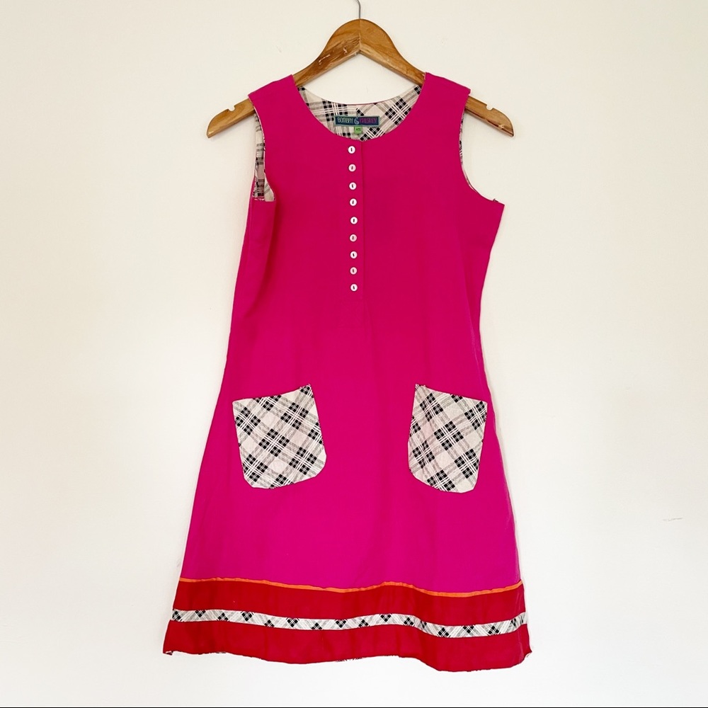 NWT Bombay Paisley Sleeveless Quirky Hot Pink Coquette Mini Dress XS